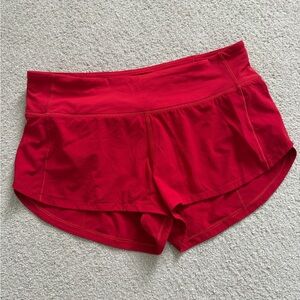 lululemon athletica bright red active skort